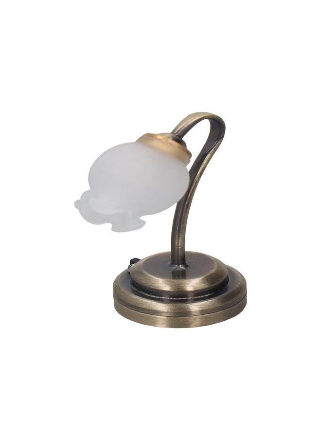 1:12 Miniature Dollhouse Tulip Table Lamp LED Light Lifelike European Style Miniature Desk Lamp for Photography Props