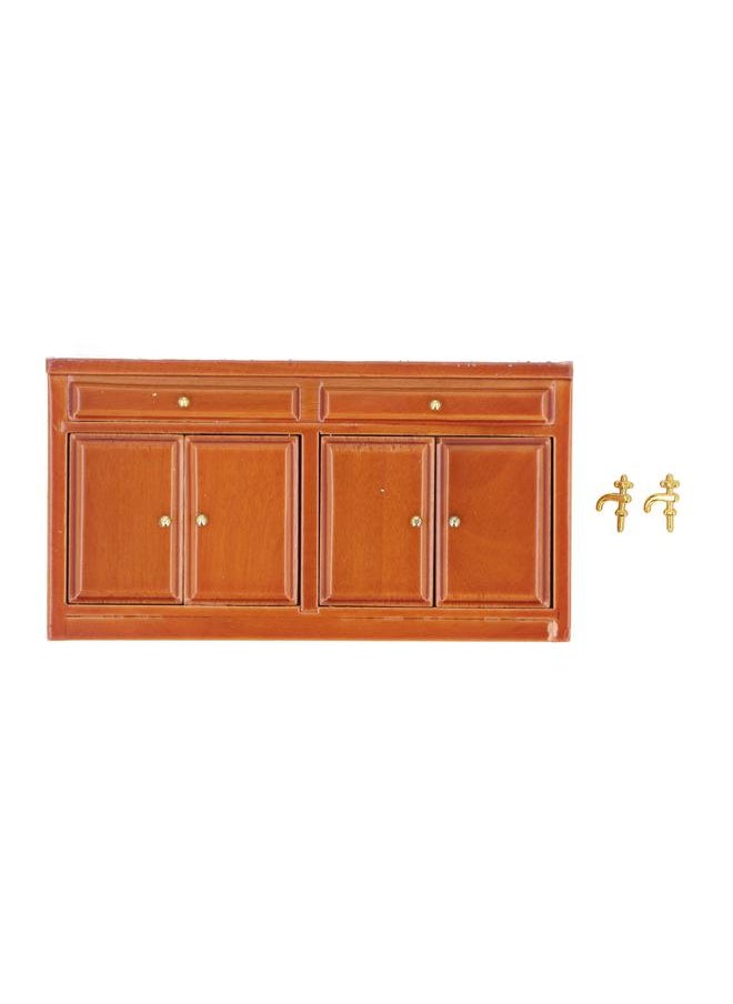 1: 12 Scale Dollhouse Sink Models Furniture Decorative Marble Miniature Kitchen Sink Cabinet