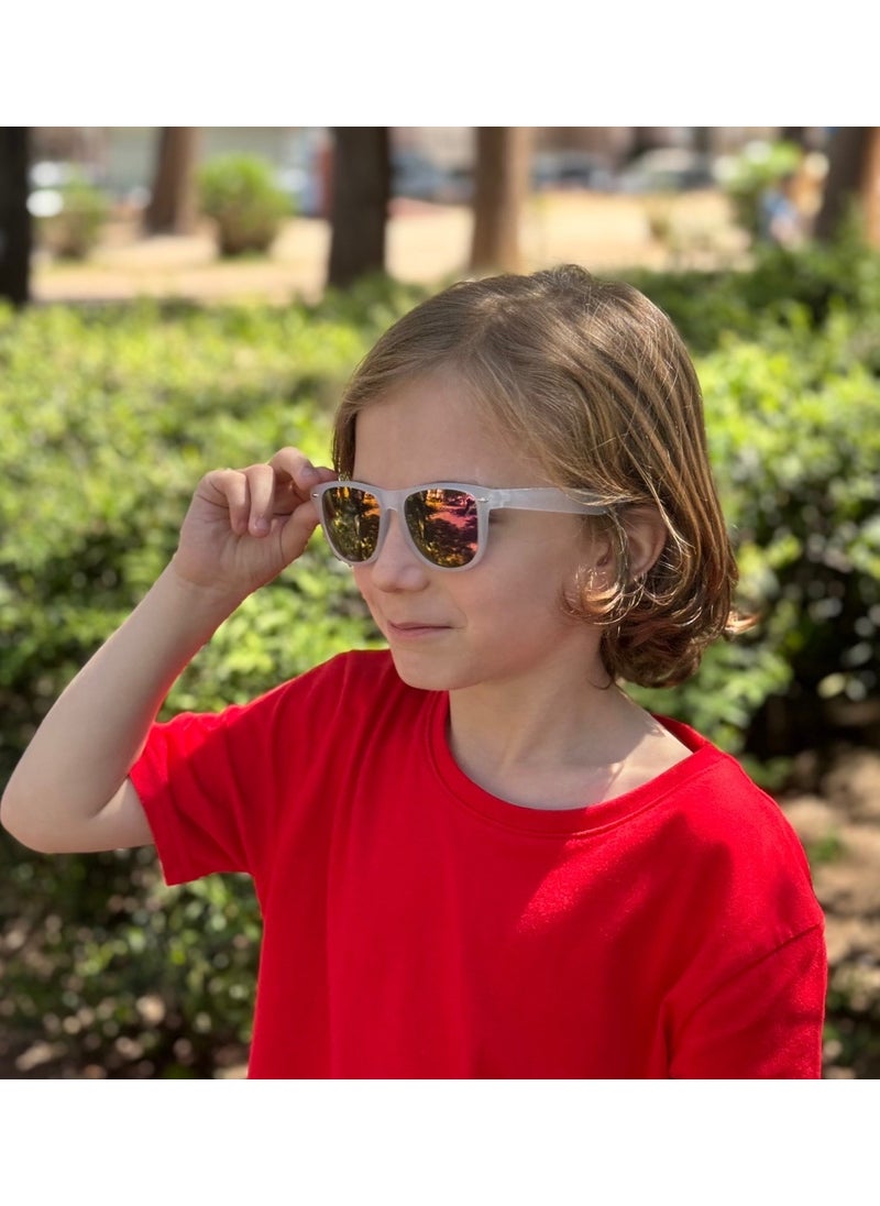 Wayfarer White/purple Mirror Children's Glasses