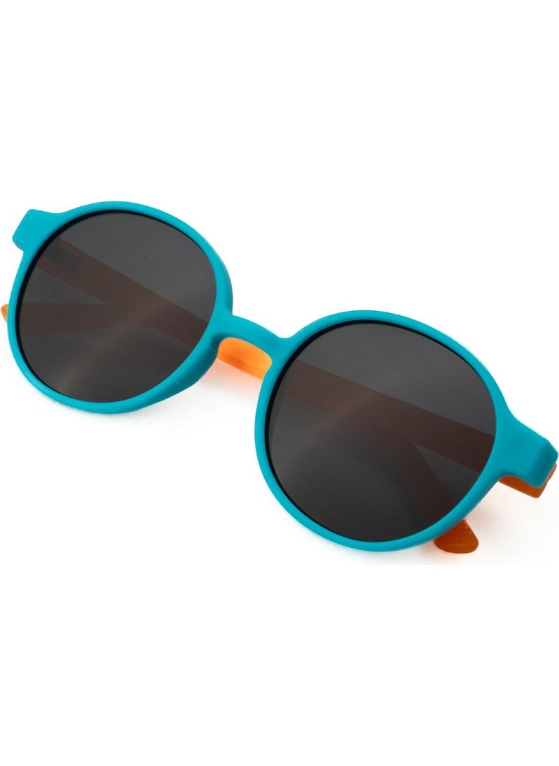 Polarized Kids Sunglasses | Orange Turquoise | 6-12 Years | Lightweight Flexible