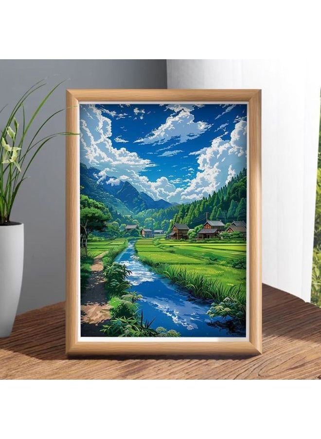 Hometown Original Scenery Desktop Decoration Photo Frame Home Decoration Gift Chinese Style Living Room Bedroom Light Luxury Picture Frame Fashion-Color:10 Inch 22*27cm Recommended Model-lw606 Quiet Path