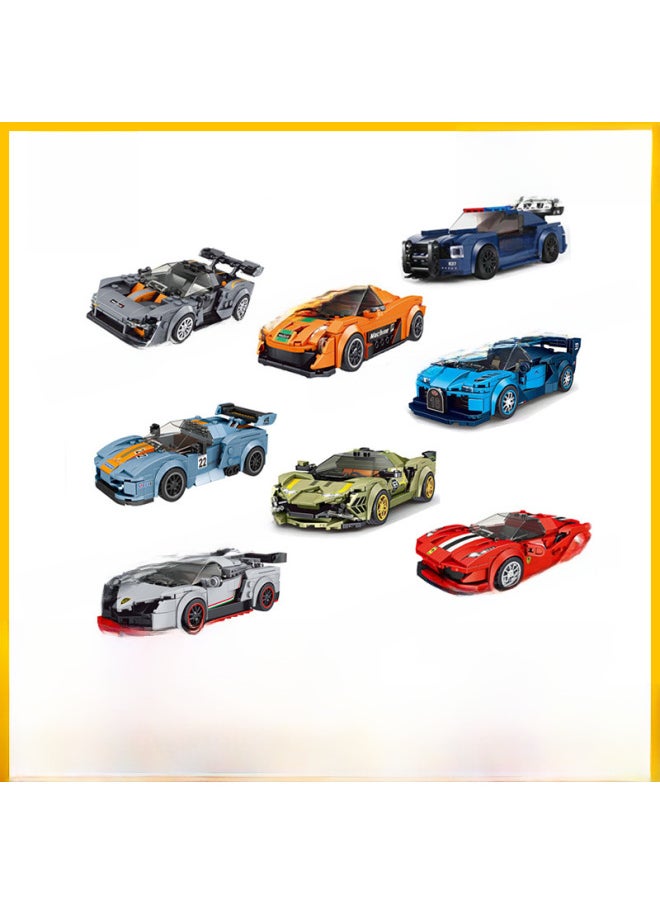 Yuxing 27000-27088 Yuxing Mini Famous Car Series ~ Eight-grid Car Puzzle Assembled Small Particle Building Blocks-Color:Yuxing 27055-Specifications:CM