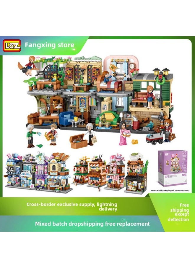 Mixed Batch LOZ Building Blocks Street View Three-dimensional Model Creative Assembled Toys MINI House Gift Procurement-Color:1662 Wolf Juvenile