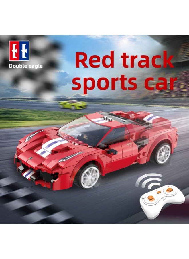 Double Eagle Click Remote Control Off-road Vehicle Assembled Building Blocks Car Race Car Model Compatible With Lego Car Toy Gift-Color:Double Eagle Blue Phantom Sports Car C51073 [325PCs Dual Mode Remote Control Version + Programming]]