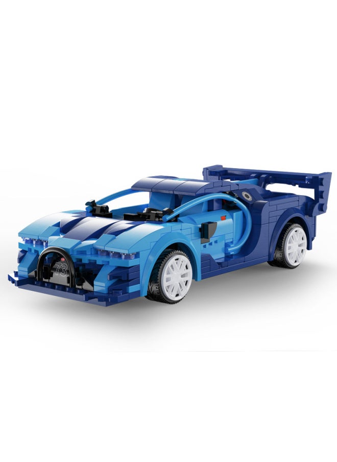 Double Eagle Click Remote Control Off-road Vehicle Assembled Building Blocks Car Race Car Model Compatible With Lego Car Toy Gift-Color:Double Eagle Blue Phantom Sports Car C51073 [325PCs Dual Mode Remote Control Version + Programming]]