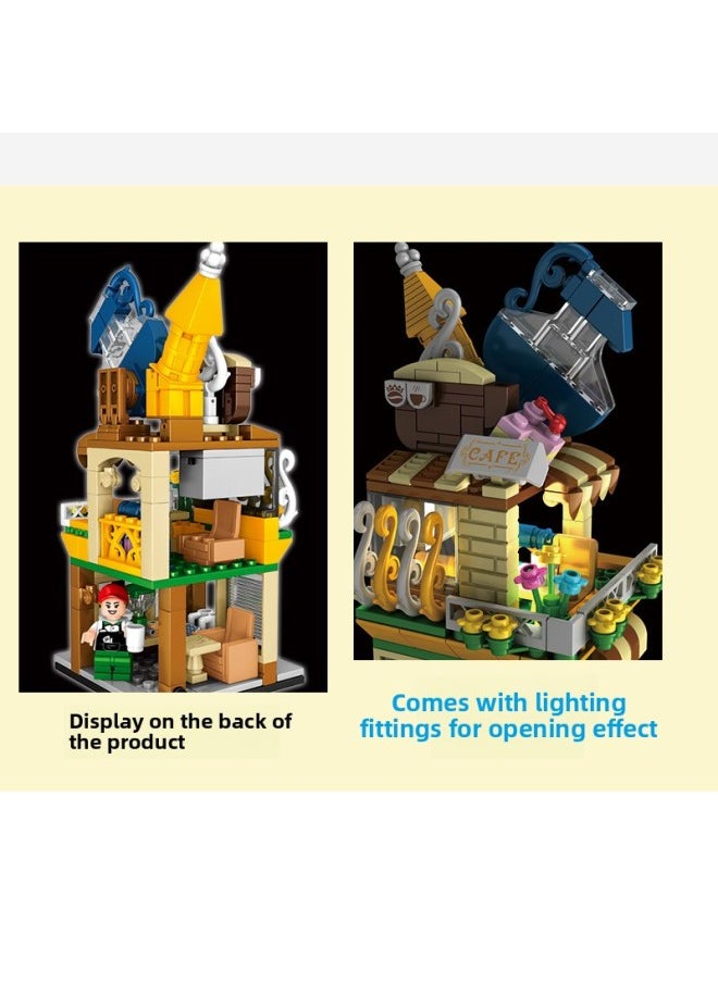 S Brand Mini Street View City Series Educational Assembly Insert Boys And Girls Building Blocks Children's Toy Ornaments 5200-18-Color:601625-For Apple Gift House