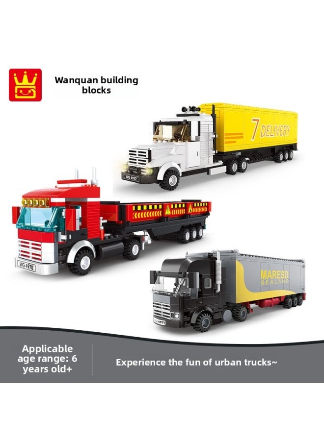 Vanger 4970-72 Urban Vehicles Large Truck Container Compatible With Lego Small Particle Building Blocks Children's Toys-Color:3972 Intercity Bus Red (229PCs)-Specifications:40*8.7*25