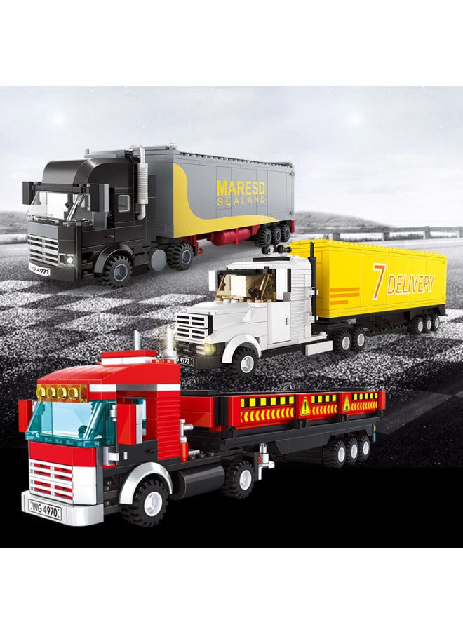 Vanger 4970-72 Urban Vehicles Large Truck Container Compatible With Lego Small Particle Building Blocks Children's Toys-Color:3972 Intercity Bus Red (229PCs)-Specifications:40*8.7*25