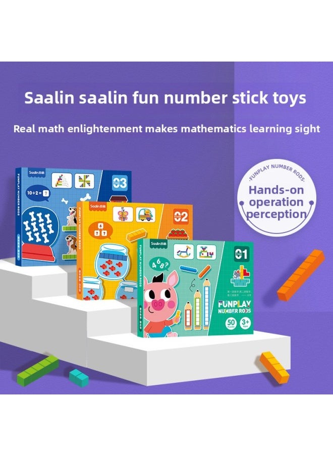 Saalin Shalin Fun Number Stick Math Enlightenment Teaching Aid Number Sense Training Young Children's Educational Toys-Color:Number Sense Enlightenment Sticker