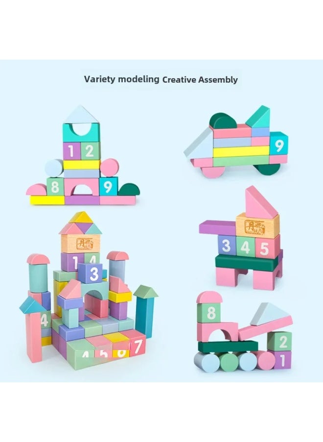 Danigt Educational Building Blocks Large Particles Children's Wooden Building Blocks Assembled Building Blocks Early Education Toys-Color:100 Seabed Dragon Palace Blocks