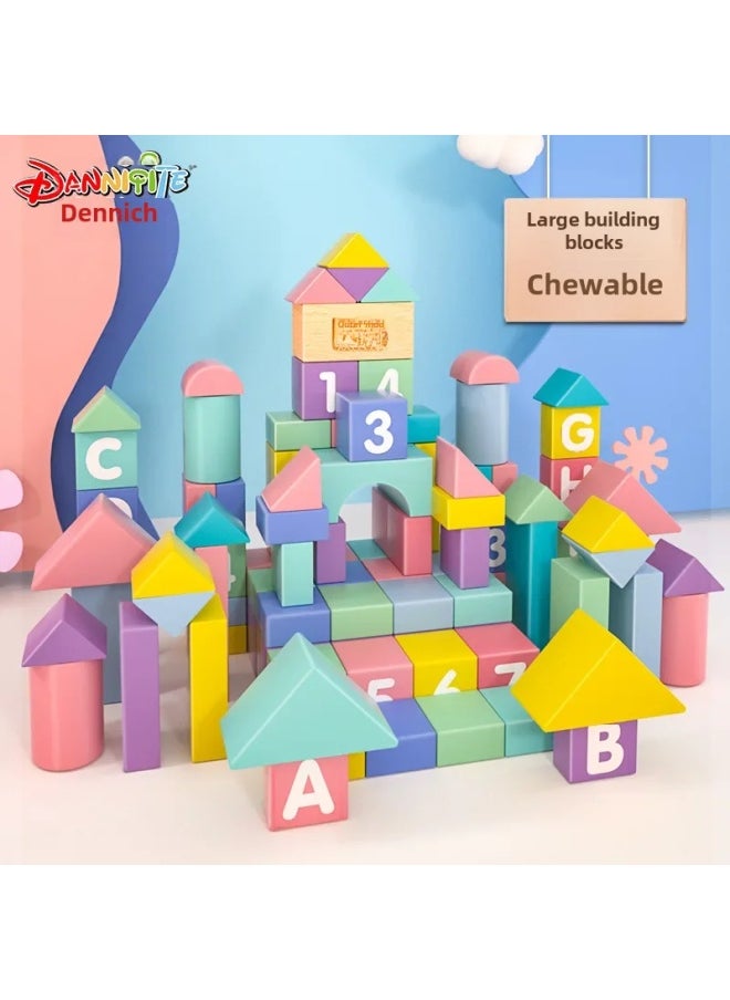 Danigt Educational Building Blocks Large Particles Children's Wooden Building Blocks Assembled Building Blocks Early Education Toys-Color:100 Seabed Dragon Palace Blocks