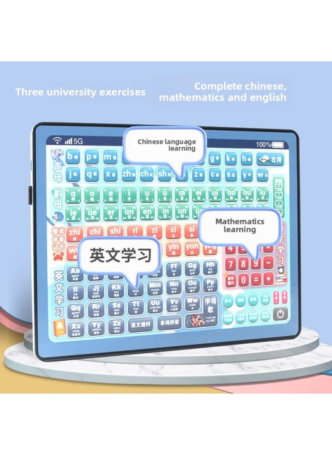 Children's Educational Grade One Tablet Reading Machine Rechargeable Learning Machine Three-in-one Spelling Training Early Education Learning Machine-Color:133 Watermelon Red And Pinyin Watch