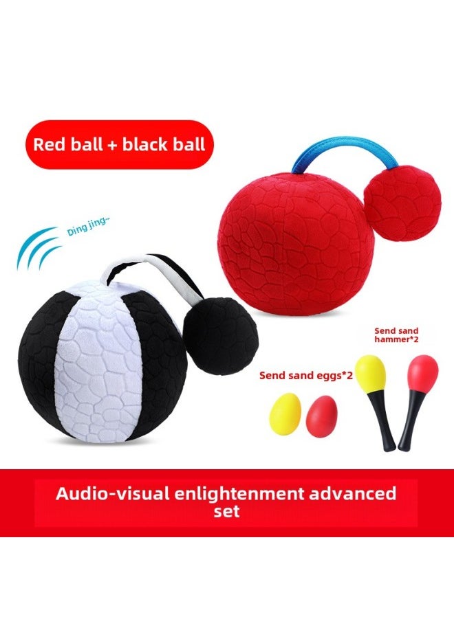 Newborn Early Education Toys Baby 0-1 Year Old Educational Early Education 6-Hand Bell 0-3 Months 12 Months Baby Small Months-Color:Black And White Ball + Big Red Ball (suitable For 0-12 Months) To Send Sand Hammer * 2 + Sand Egg * 2