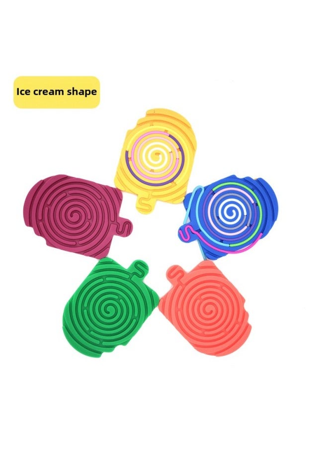 Sensory Activity Board Silicone Sensory Activity Board Silicone Children's Puzzle Decompression Toy-Color:Sensory Board-Ice Cream [opp Bag/120pcs]