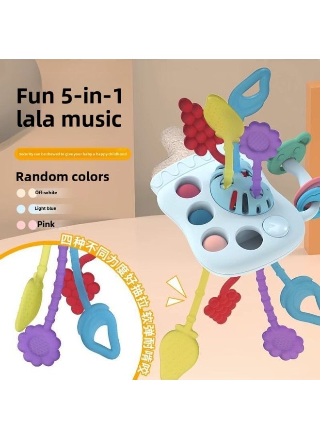 Baby Teether Feeding Bottle Lala Le Children's Teether Bag Fruit Teether Stick Rattle Can Bite Boiled Feeding Bottle Play-Color:Creamy-white (opp Bag)