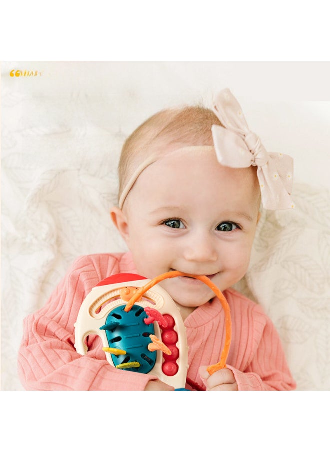 Baby Draw Toy Finger Rocket Lala Music Hand Fine Movements Child 0-1 Year Old Baby 6 Months-Color:[Blue] Radish Lala Le