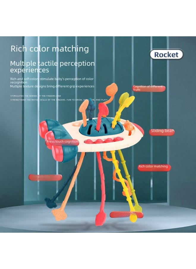 Baby Draw Toy Finger Rocket Lala Music Hand Fine Movements Child 0-1 Year Old Baby 6 Months-Color:[Blue] Radish Lala Le