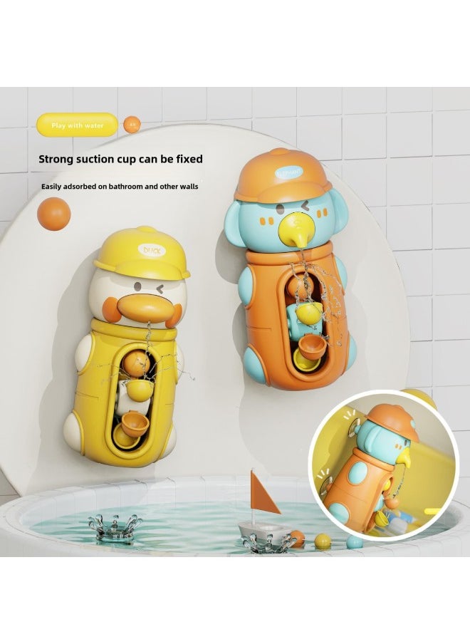 Children's Internet Popular Same Summer Bathing Toy Water Duck Elephant Swivel Water Truck Sucker Swivel Music Boys And Girls-Color:Moe Duck Water Car [cherry Red] Color Box