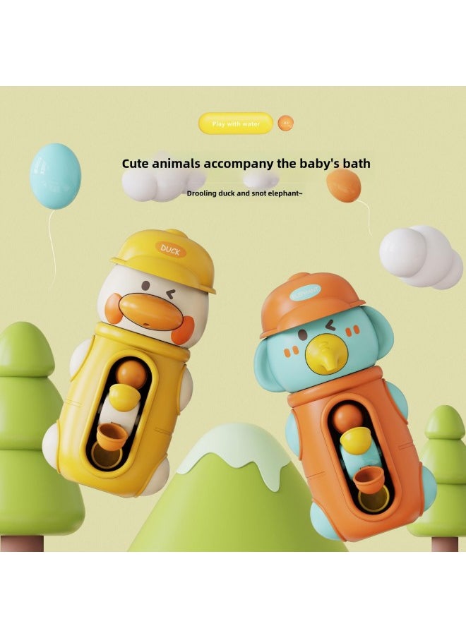 Children's Internet Popular Same Summer Bathing Toy Water Duck Elephant Swivel Water Truck Sucker Swivel Music Boys And Girls-Color:Moe Duck Water Car [cherry Red] Color Box