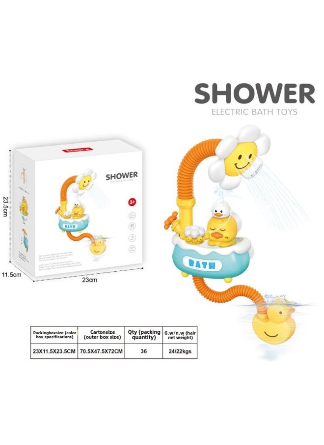 Baby Yellow Duck Bath Toy Baby Play Radish Submarine Shower Head Bathroom Rabbit Shower Head-Color:Rechargeable Bathtub Duck Shower