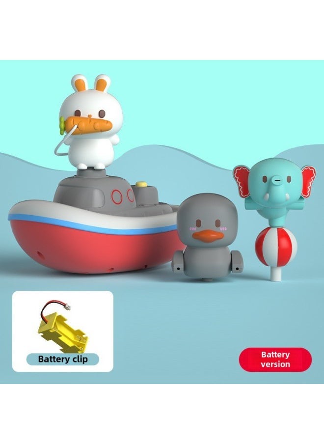 Baby Yellow Duck Bath Toy Baby Play Radish Submarine Shower Head Bathroom Rabbit Shower Head-Color:Spray Boat (no Shower) Ordinary
