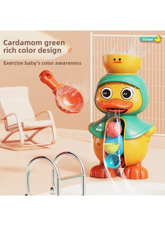 Children's Internet Popular Same Summer Bathing Toy Water Duck Elephant Swivel Water Truck Sucker Swivel Music Boys And Girls-Color:Moe Duck Water Car [indigo] Color Box