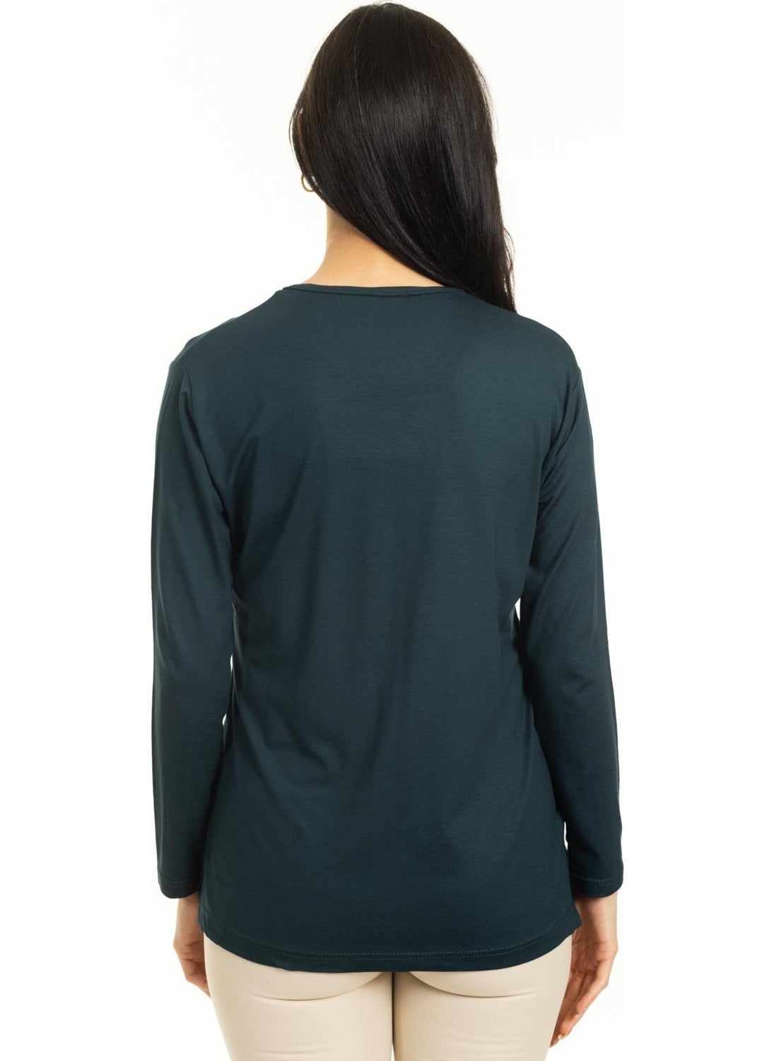 New Season Women Middle Age and Above New Pattern Knitwear Collar Lycra Mother Combed Cotton Blouse 30520