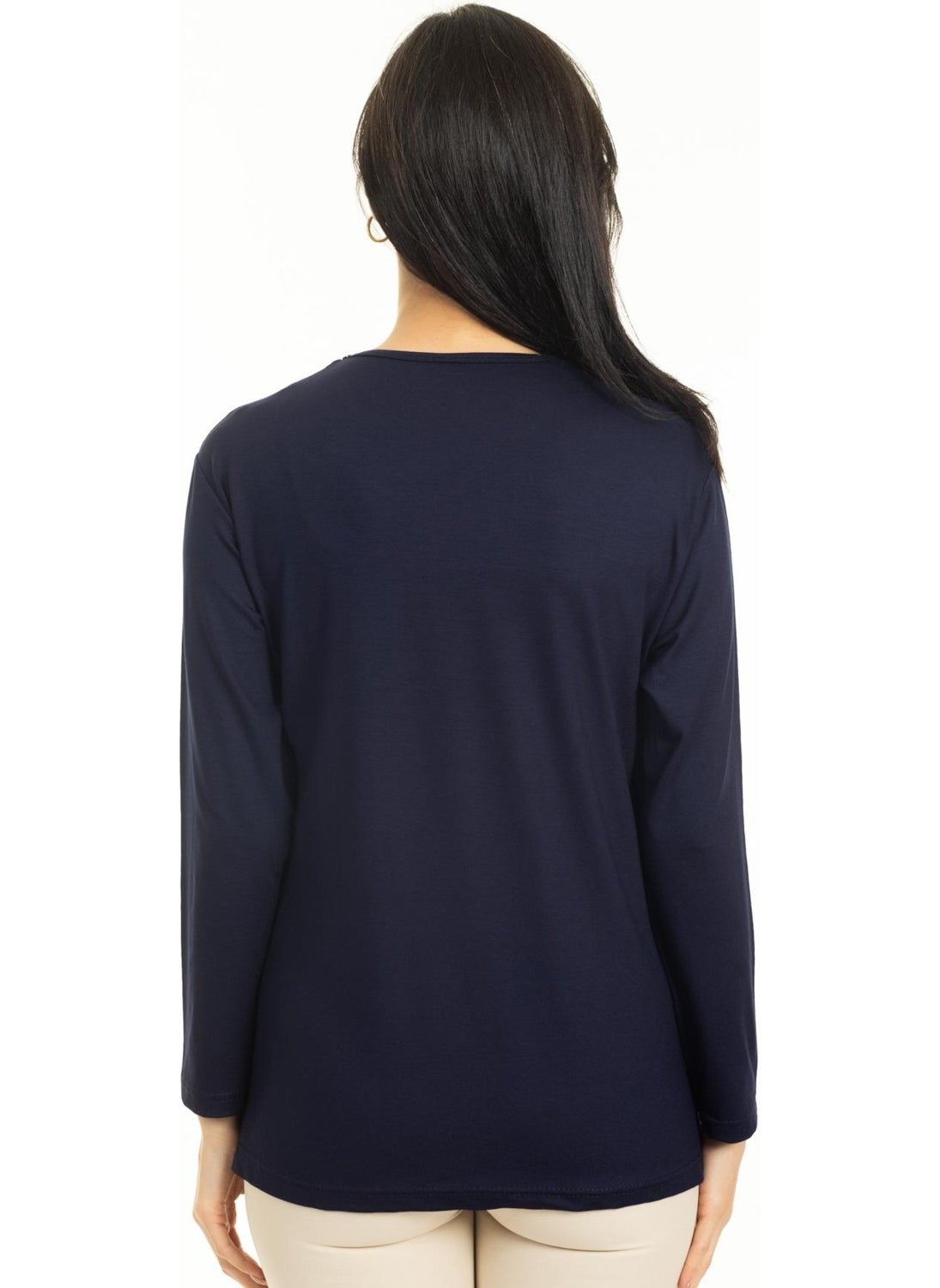 New Season Women Middle Age and Above New Pattern Knitwear Collar Lycra Mother Combed Cotton Blouse 30520