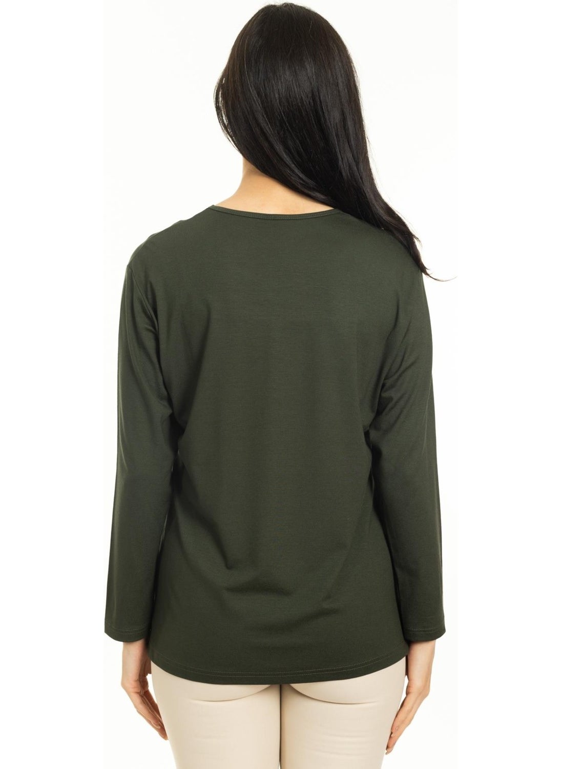 Women Middle Age and Above New Model Round Neck Lycra Mother Combed Cotton Blouse 30550