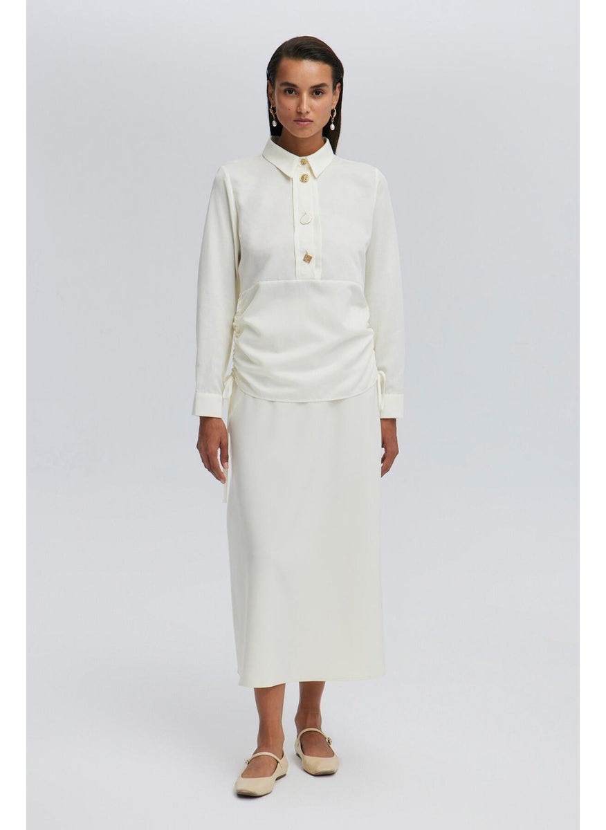 Waist Pleated Blouse