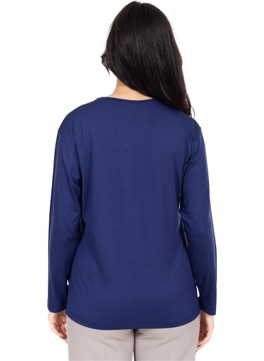New Season Women's Middle Age and Above Viscose Cross-Stitch Embroidered Luxury Mother's Combed Cotton Blouse 24312