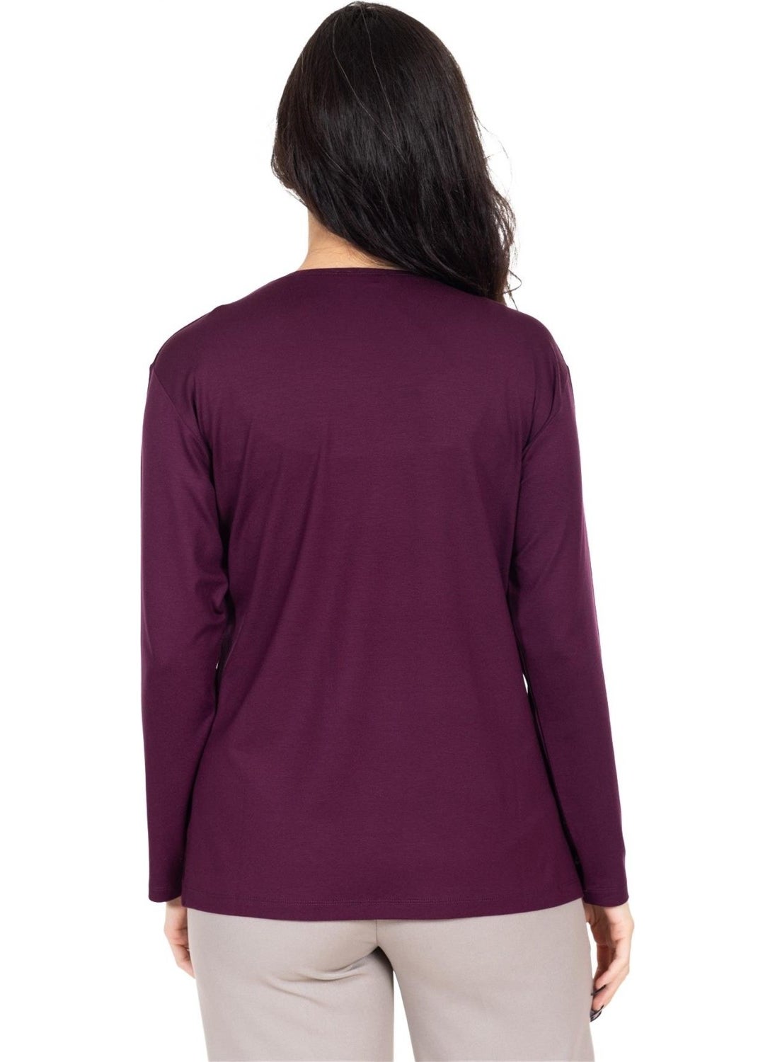 New Season Women's Middle Age and Above Viscose Cross-Stitch Embroidered Luxury Mother's Combed Cotton Blouse 24311