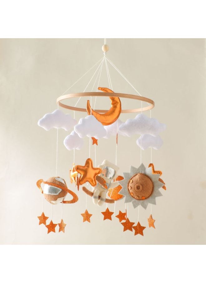 Hot Children's Bed Bell Hanging Ornaments Baby Crib Stroller Coax Sleep Soothing Rattle Bed Bell Toy-Colour:Space Astronaut Bed Bell