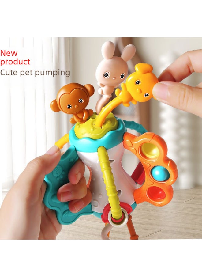 Baby Flying Saucer Toy 0-3 Baby Early Education Finger Toy Pull Pull Joy Educational Intelligence For Infants-Color:Shooting And Turning