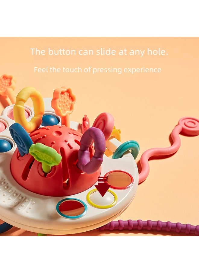 Baby Flying Saucer Toy 0-3 Baby Early Education Finger Toy Pull Pull Joy Educational Intelligence For Infants-Color:Shooting And Turning