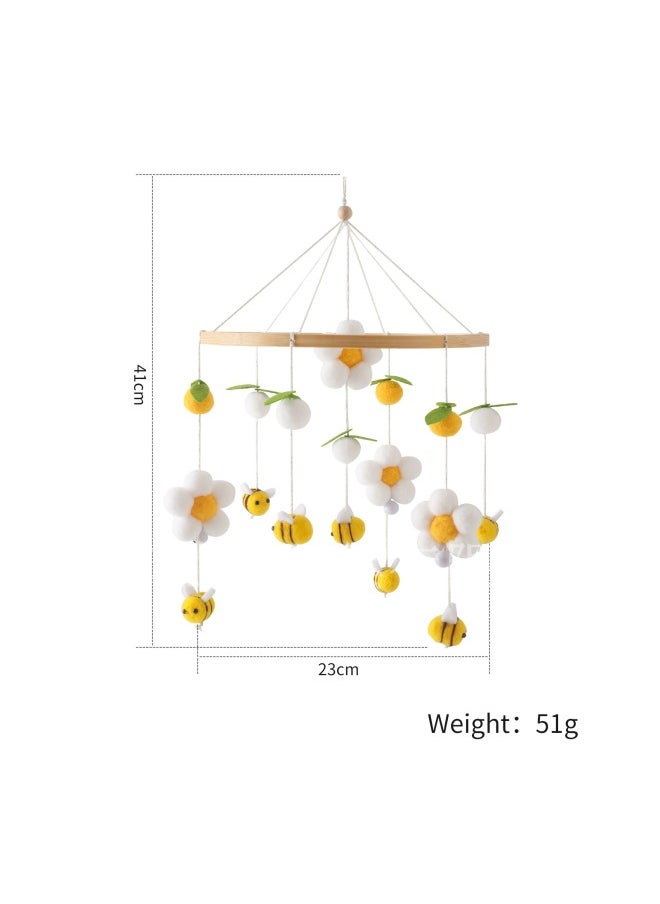 Hot Children's Bed Bell Hanging Ornaments Baby Crib Stroller Coax Sleep Soothing Rattle Bed Bell Toy-Colour:Bee Flower Bed Bell Yellow Bee