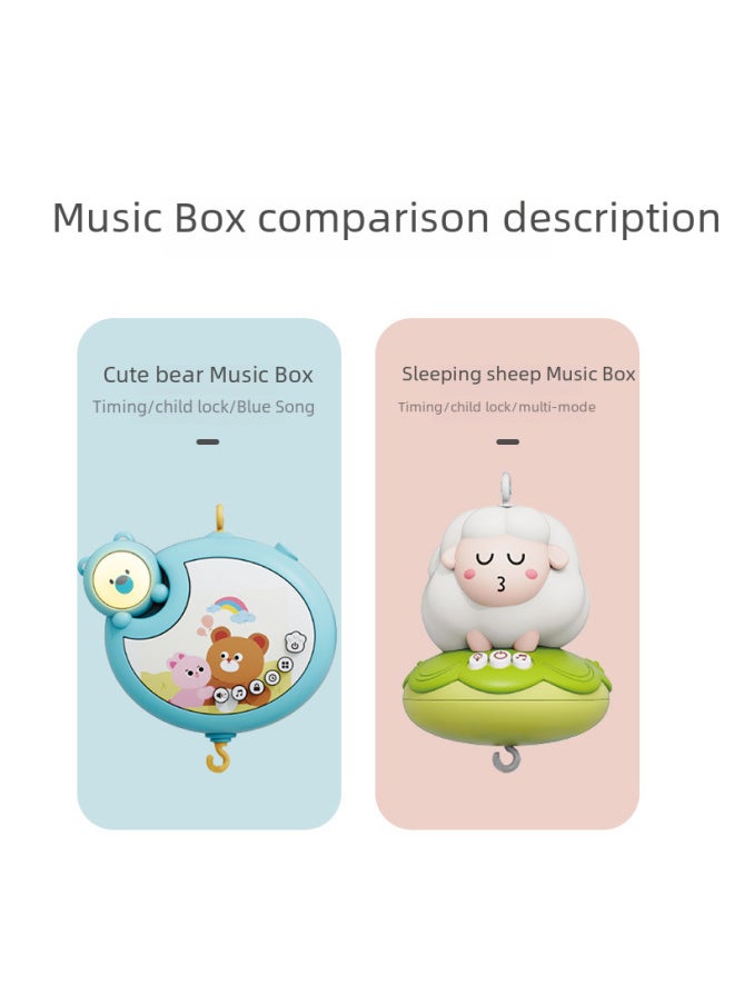 Newborn Baby Electric Rotating Bedside Bell Remote Control Projection Bed Bell Toy 0-1 Year Old Baby Soothing Music Rocking-Color:Owl/mail Order Box/red