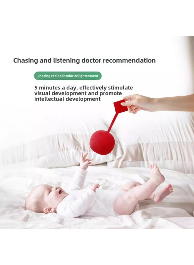 Baby Toys 0-1 Years Old Puzzle Rattle Chase Ball Sand Hammer Baby Infant Newborn Can Bite Toys Wholesale-Color:Audio-Visual Three-piece Set + Dumbbell Bar + Red Ball + Black And White Ball