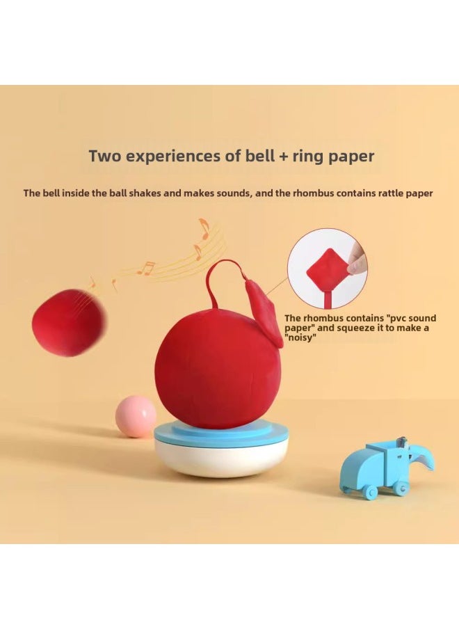 Baby Toys 0-1 Years Old Puzzle Rattle Chase Ball Sand Hammer Baby Infant Newborn Can Bite Toys Wholesale-Color:Audio-Visual Three-piece Set + Dumbbell Bar + Red Ball + Black And White Ball