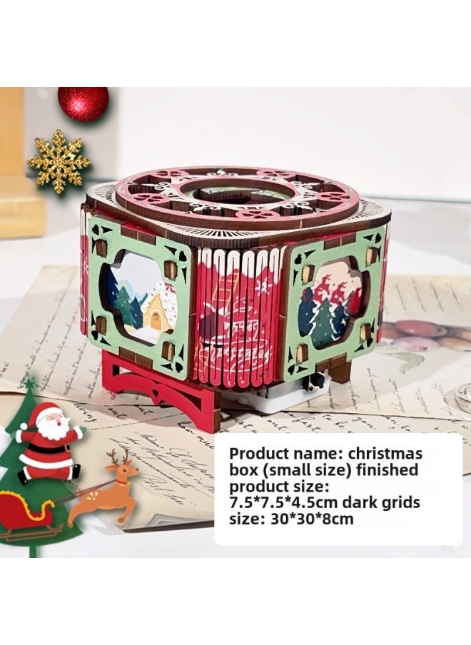 Music Box Wooden Assembled Model Music Box Confession Girlfriend Stereo Diy Music Box Birthday Gift Box-Color:Cherry Blossom Realm-Size:Music: To Alice