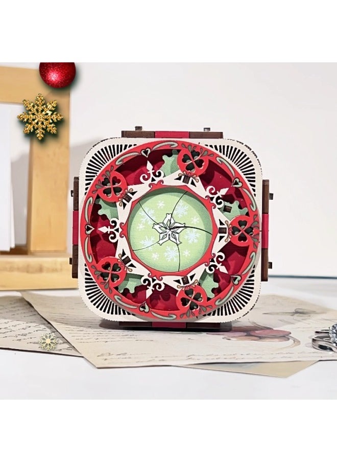 Music Box Wooden Assembled Model Music Box Confession Girlfriend Stereo Diy Music Box Birthday Gift Box-Color:Cherry Blossom Realm-Size:Music: To Alice