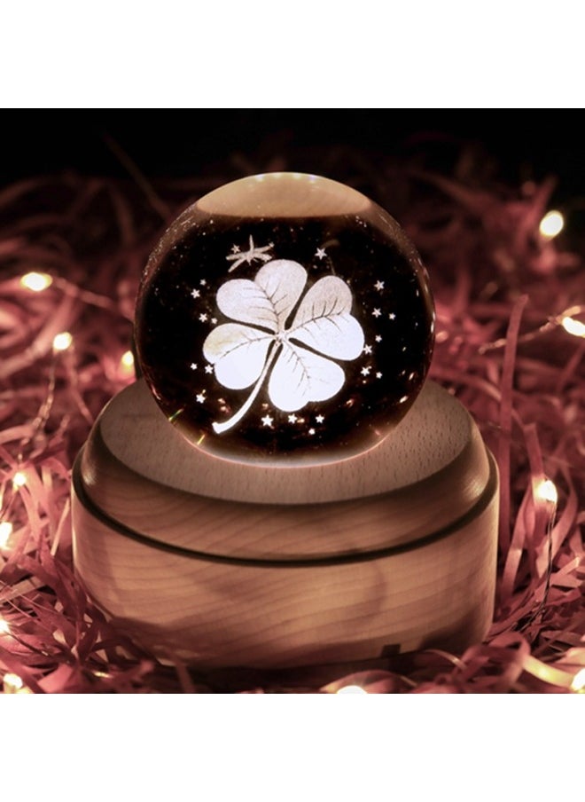 Creative Rotating Music Box Deer Birthday Eight-tone Box Crystal Ball Music Gift For Girls Valentine's Day Gift-Color:Astronaut-Dimensions:Bird's Poetry Rotating Style