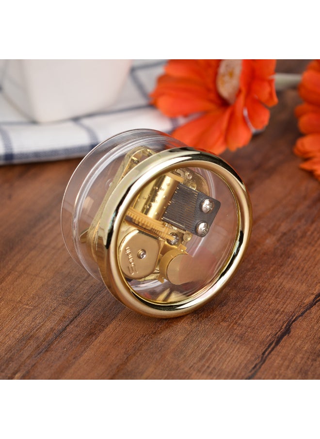 Gold Plated Movement Acrylic Round Music Box Photo Frame Music Box Festival Gift Creative Crafts Ornaments-Dimensions:Track: Totoro