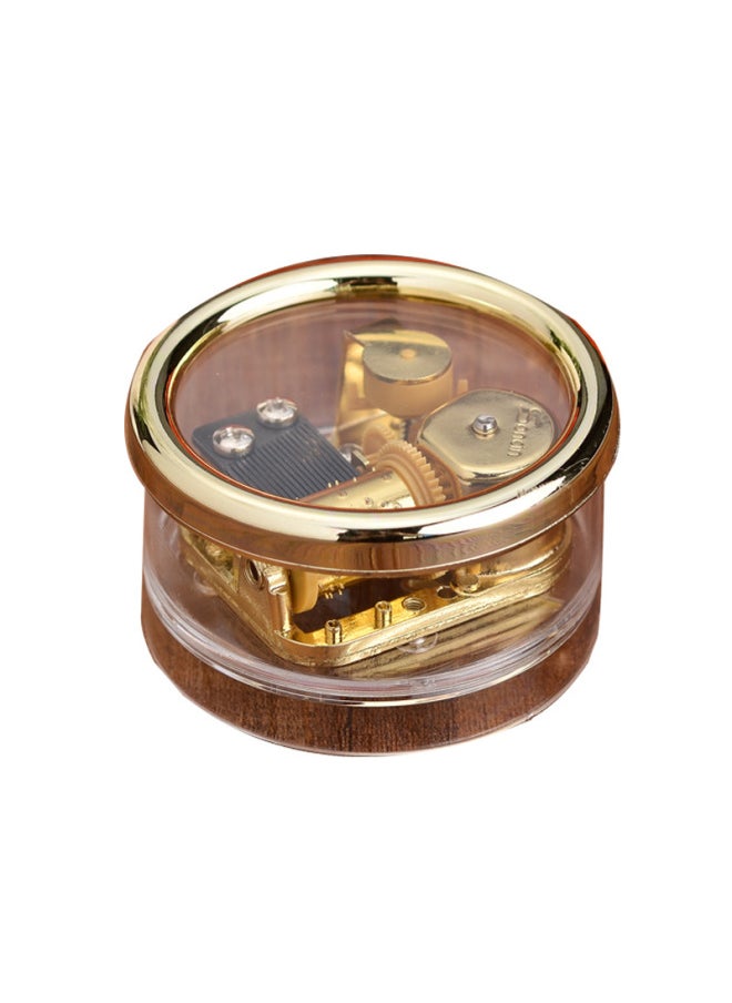Gold Plated Movement Acrylic Round Music Box Photo Frame Music Box Festival Gift Creative Crafts Ornaments-Dimensions:Track: Totoro