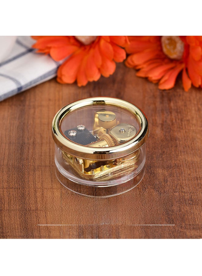Gold Plated Movement Acrylic Round Music Box Photo Frame Music Box Festival Gift Creative Crafts Ornaments-Dimensions:Track: Totoro
