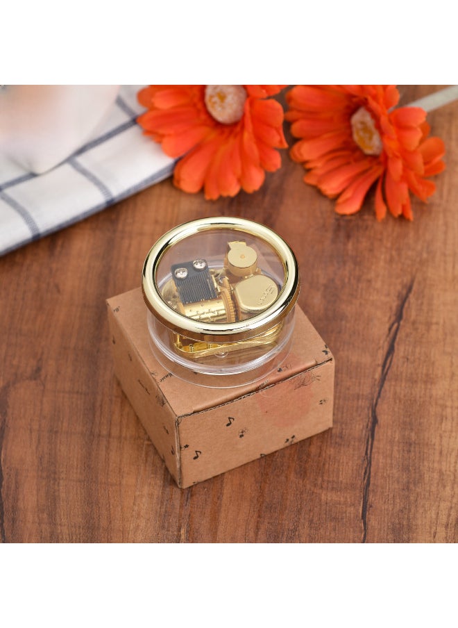 Gold Plated Movement Acrylic Round Music Box Photo Frame Music Box Festival Gift Creative Crafts Ornaments-Dimensions:Track: Totoro