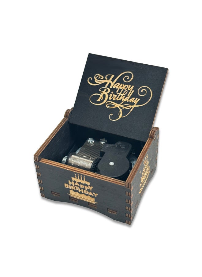 Rotatable Music Box Hand Cranked Octave Box Creative Toys Stall Display Items Gifts-Color:Clockwork Happy Birthday
