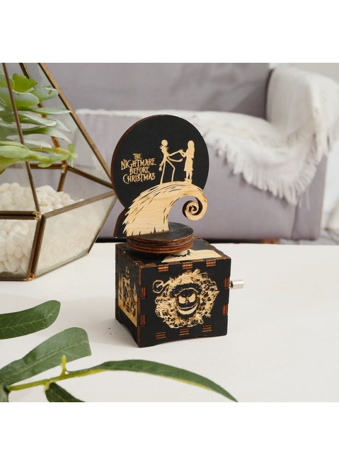 Rotatable Music Box Hand Cranked Octave Box Creative Toys Stall Display Items Gifts-Color:Clockwork Happy Birthday