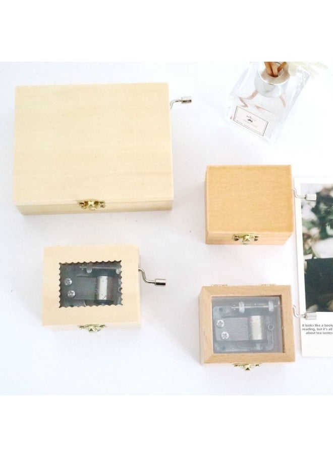 Transparent Music Box Hand Wooden Music Box Student Gift Creative Gift Birthday Gift Wholesale-Color:Transparent Beech Music Box-Dimensions:Track 