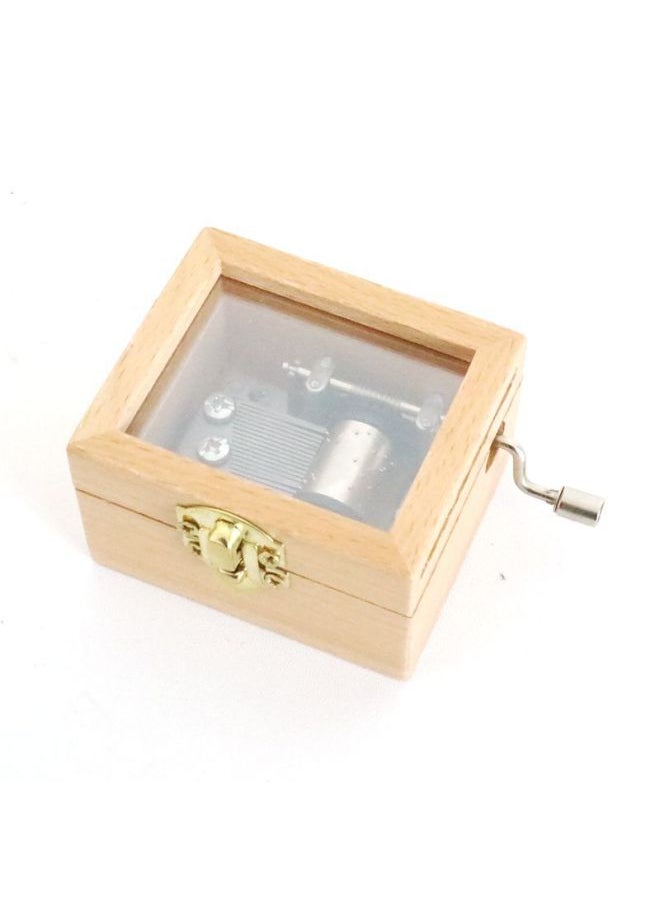 Transparent Music Box Hand Wooden Music Box Student Gift Creative Gift Birthday Gift Wholesale-Color:Transparent Beech Music Box-Dimensions:Track 